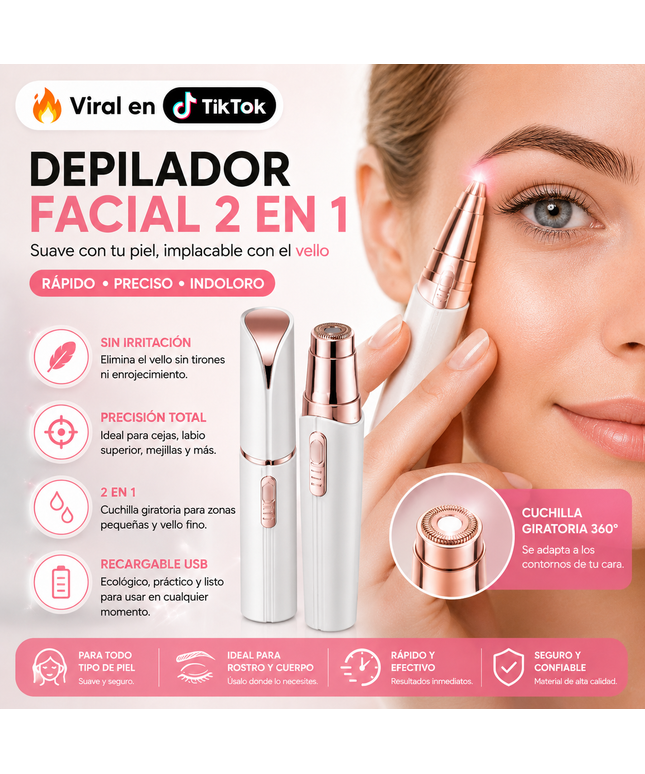 DEPILADOR FACIAL 2 EN 1