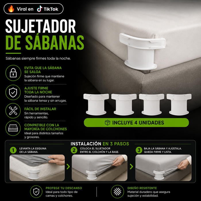 SUJETADOR DE SABANA ANTIDESLIZANTE