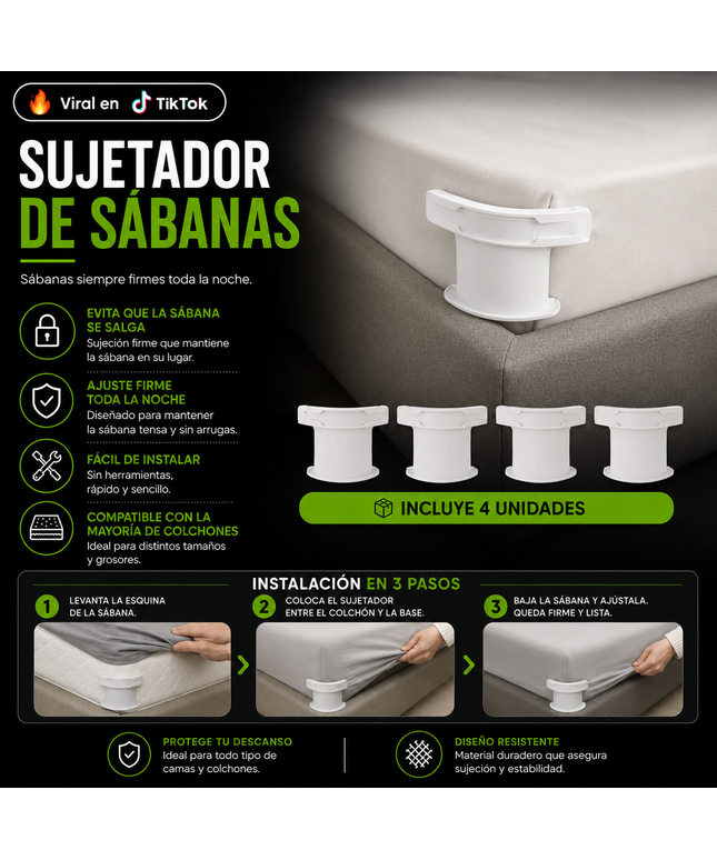 SUJETADOR DE SABANA ANTIDESLIZANTE
