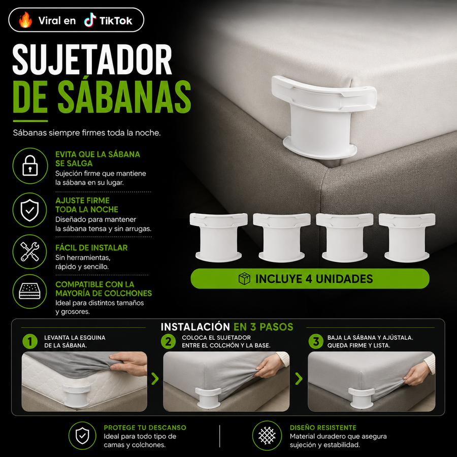 SUJETADOR DE SABANA ANTIDESLIZANTE