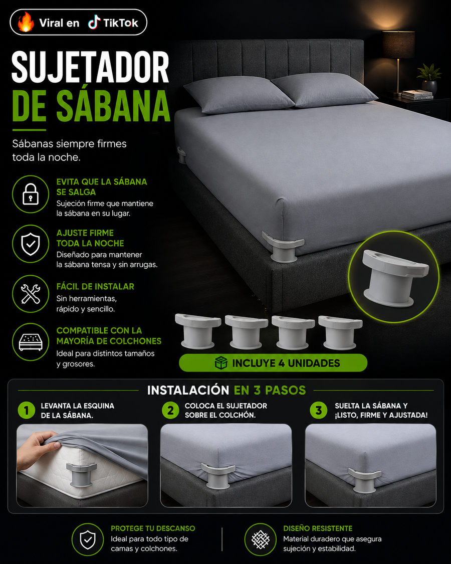 SUJETADOR DE SABANA ANTIDESLIZANTE