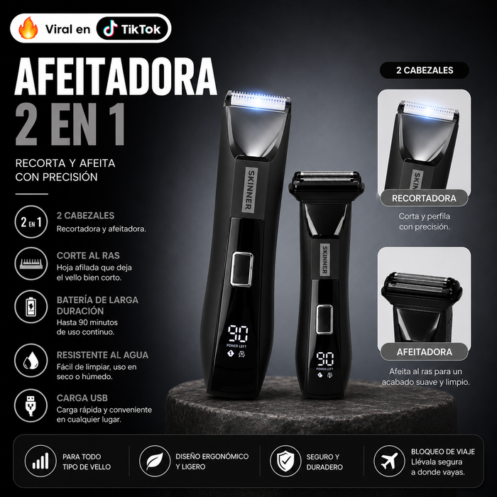 AFEITADORA INTIMA SKINNER 2 EN 1